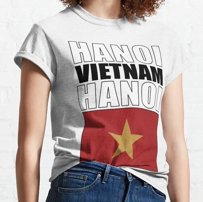 Camiseta clásica de algodón con bandera de Vietnam, ropa de pareja a la moda, Unisex, Verano