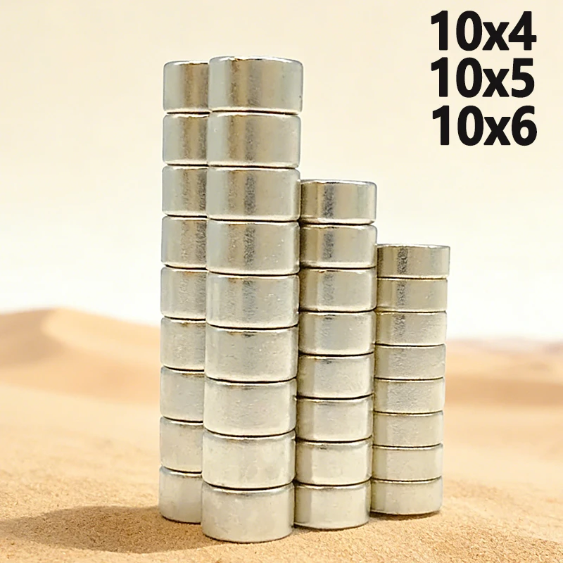 10-200pcs 10x4 10x5 10x6mm Magnet N35 NdfeB Permanent Magnetic Imanes Big Round Neodymium Magnet 10*4 10*5 10*6mm Accessory