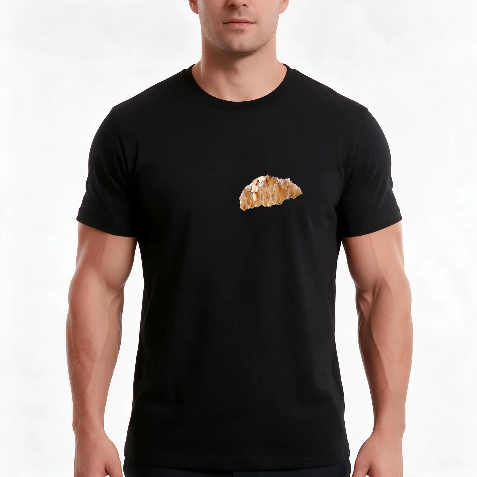 Almond croissant T-Shirt, Summer Casual Cotton Tee, Oversized Streetwear Tops, Vintage Graphic Print, Loose Fit Short Sleeve
