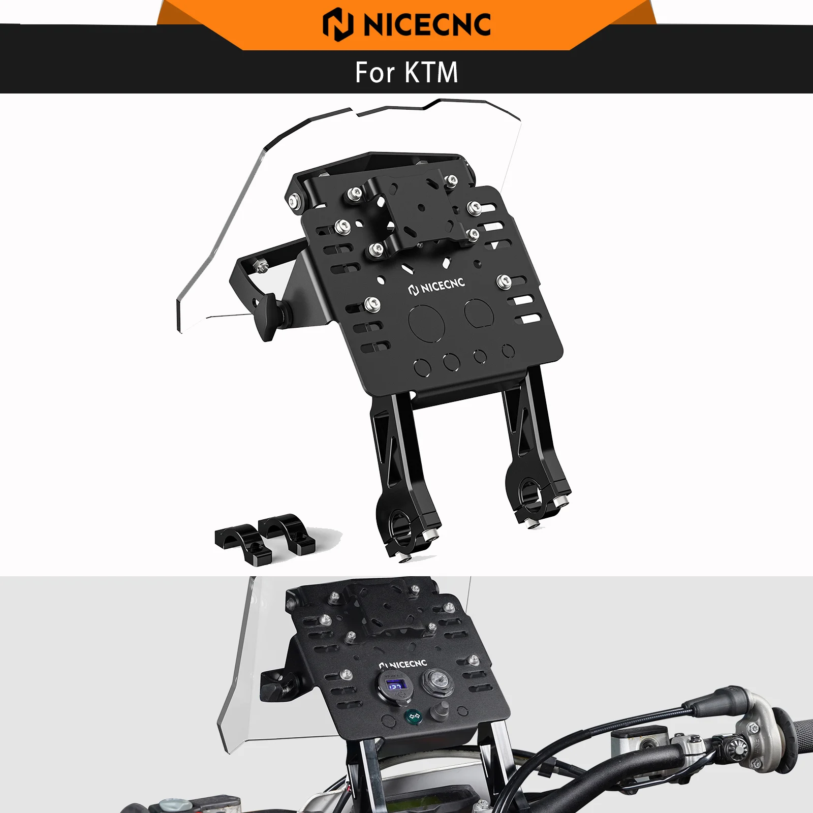 Nicecnc suporte de montagem gps mini kit carenagem para ktm 690 enduro 690 enduro r smc smcr 2008-2024 exc 300 sx 125 sxf 450 excf 350