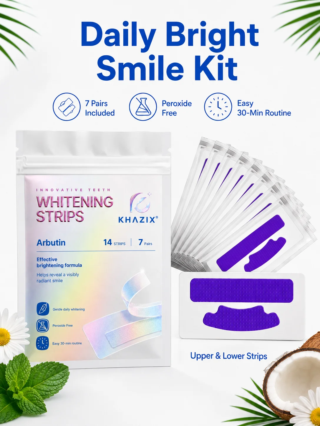 7 pairs Dental Care Strips Oral Hygiene Teeth Patch Fresh Breath Mouth Cleaning Strips for Daily Use
