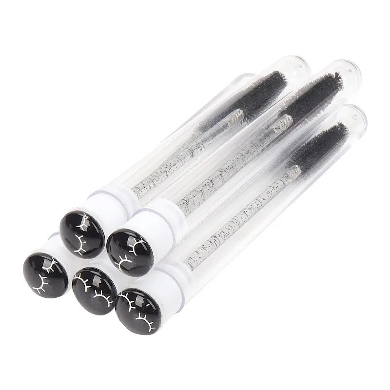 50 Stück Fabrik Herstellung verschiedener Wimpernbürste Wimpern-Make-up-Werkzeug Kunststoff-Wimpern-Reinigungsbürste mit Röhren