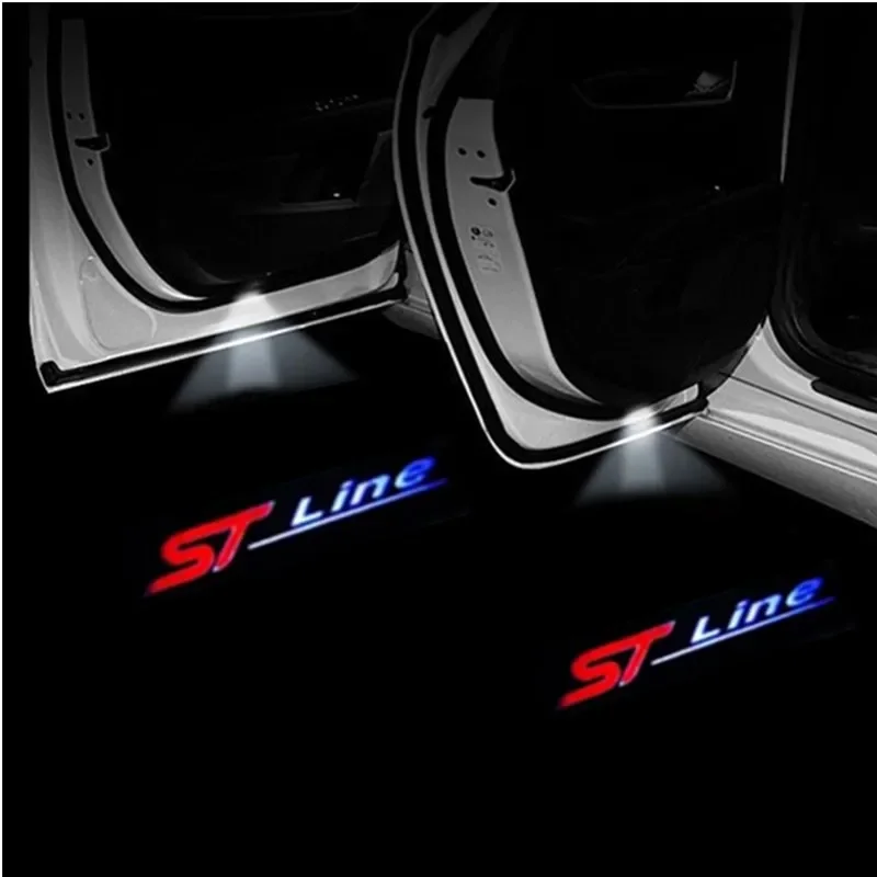 

3D LED Car Door Lights Projector Laser Logo Ghost Shadow Lamp For Ford ST LINE Fiesta Logo ST LINE Decor Lamps