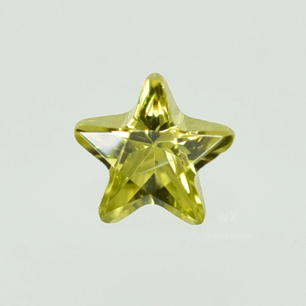 5A Olive Green 2.5x2.5~12x12mm Star Shape Brilliant Cut Loose CZ Stone Synthetic Gems Cubic Zirconia For Jewelry Gemstone