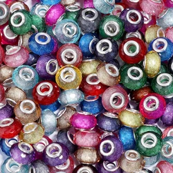 20pcs/lot Resin Faceted Beads 14mm Color Large Hole Spacer Bead for Jewelry Making DIY Bracelet Necklace Charms Accessories