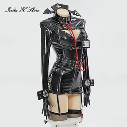 Irelia H Anime PU Demon Nurse Gothic Dress Private Photo Shoot Sexy Lingeries Cosplays Costume