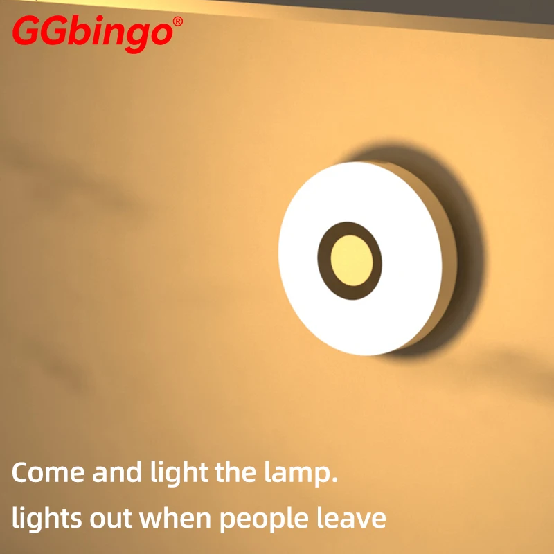 GGbingo Smart Human Body Induction Motion Sensor Night Light Auto On Off for Closet Bedroom Wardrobe Sleeping LED Lamp