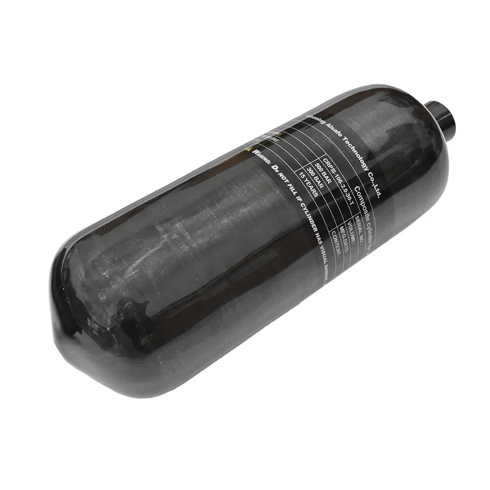 Imagem -03 - Tuxing-alta Pressão Tanque de Mergulho Cilindro de Fibra de Carbono Garrafa de ar Hpa Preto Rosca M18 x 1.5 300bar 2l 4500psi