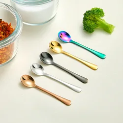5pcs Mini Salt Spoon 304 Stainless Steel Small Spoon 7.5cm/2.95in Seasoning Spoon Coffee Spoon