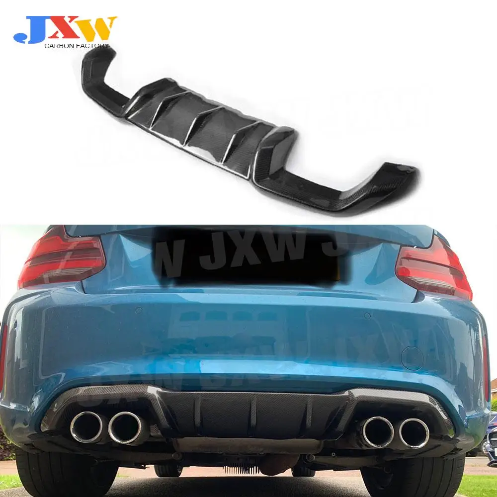 

For M2 Carbon Fiber Rear Bumper Exhaust Diffuser Lip Spoiler for BMW 2 Serie F87 M2 Coupe 2 Door 2016 2017 2018 FRP