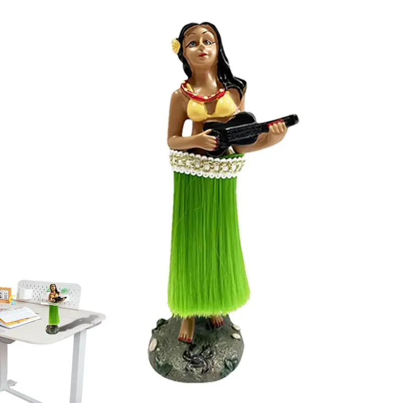 Hawaiian Dancing Girl Posing Dancer Car Interior Ornaments Dashboard Doll Bobbleheads Hawaiian Souvenir Ornament  Toy for Cars