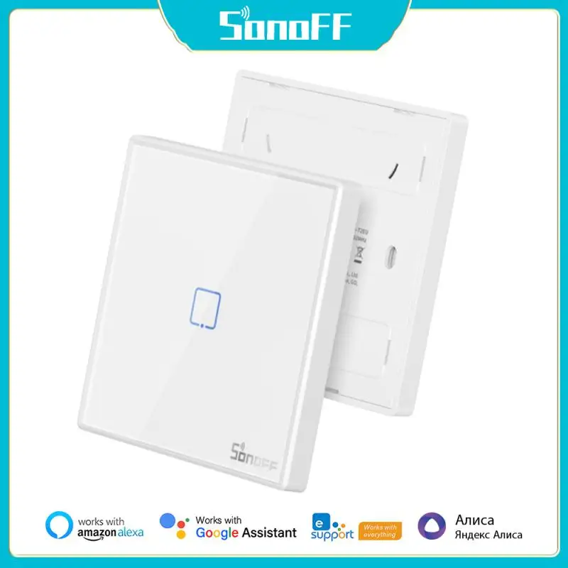 SONOFF T2EU-RF Wall Panel Sticky 433MHz RF Remote Wireless 1-3 Gang Two-Way Control With 4CHPROR3 RFR2 TX Wall Switches