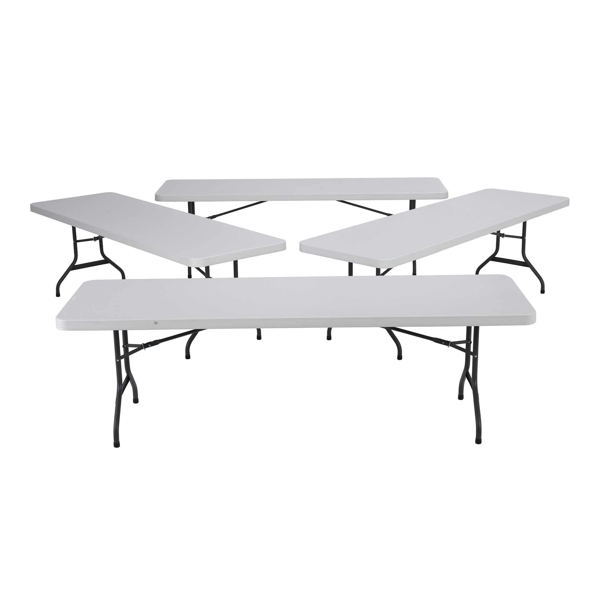 *White Modern Durable Outdoor Foldable Patio Dining Table And Chairs Set 4 For Events Picnic Hospitals-lightweight Plastic