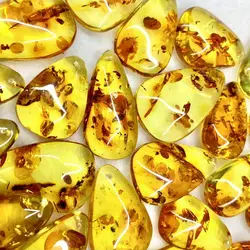 Natural Piebald Amber Pendant Jewelry Red Yellow Amber Gemstone Fashion Bead Water Drop Pendant Free Rope Necklace