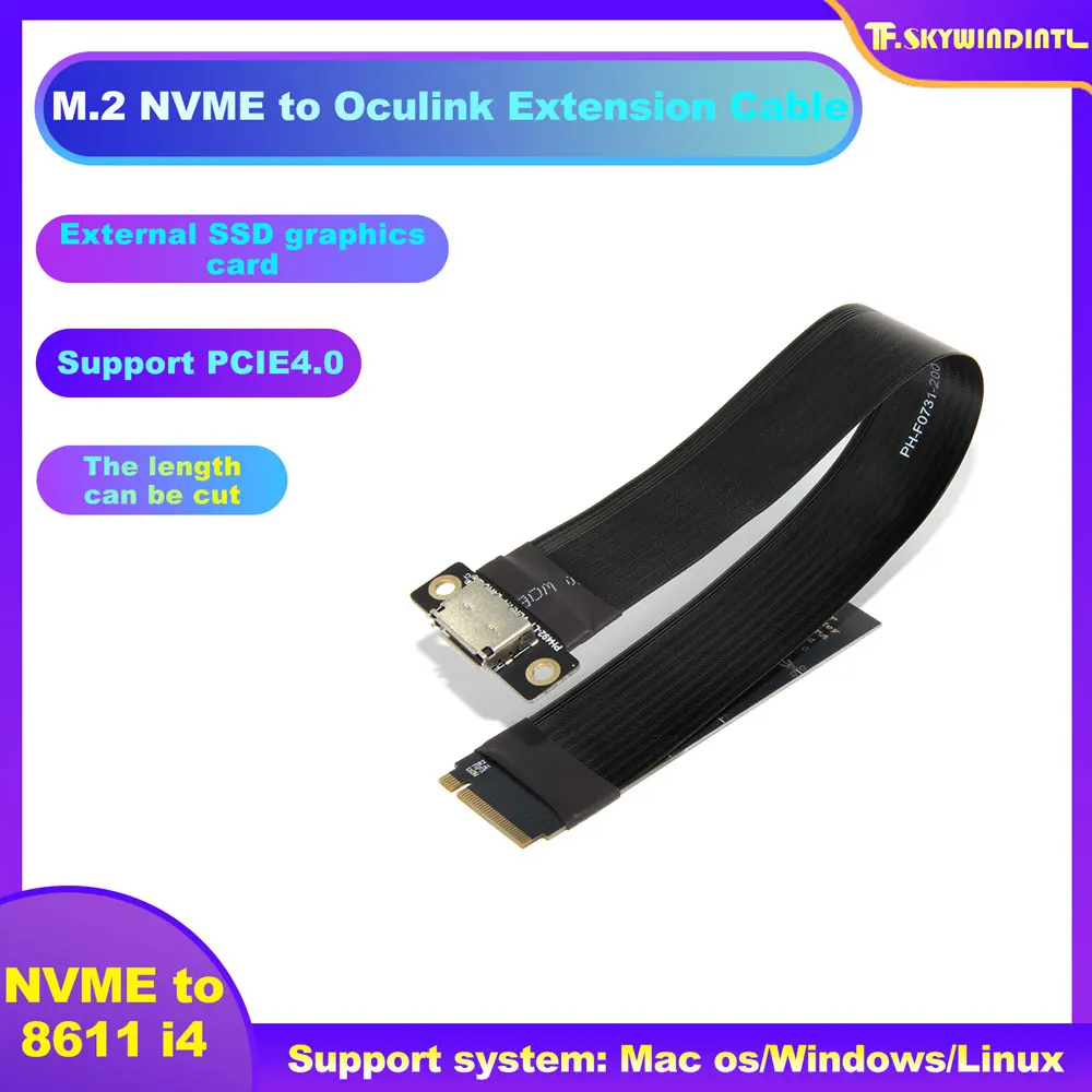 

M.2 NVMe to Oculink SFF-8611SFF-8612 Female Adapter Cable Laptop External Graphics Extension Cable for GPU Storage Server