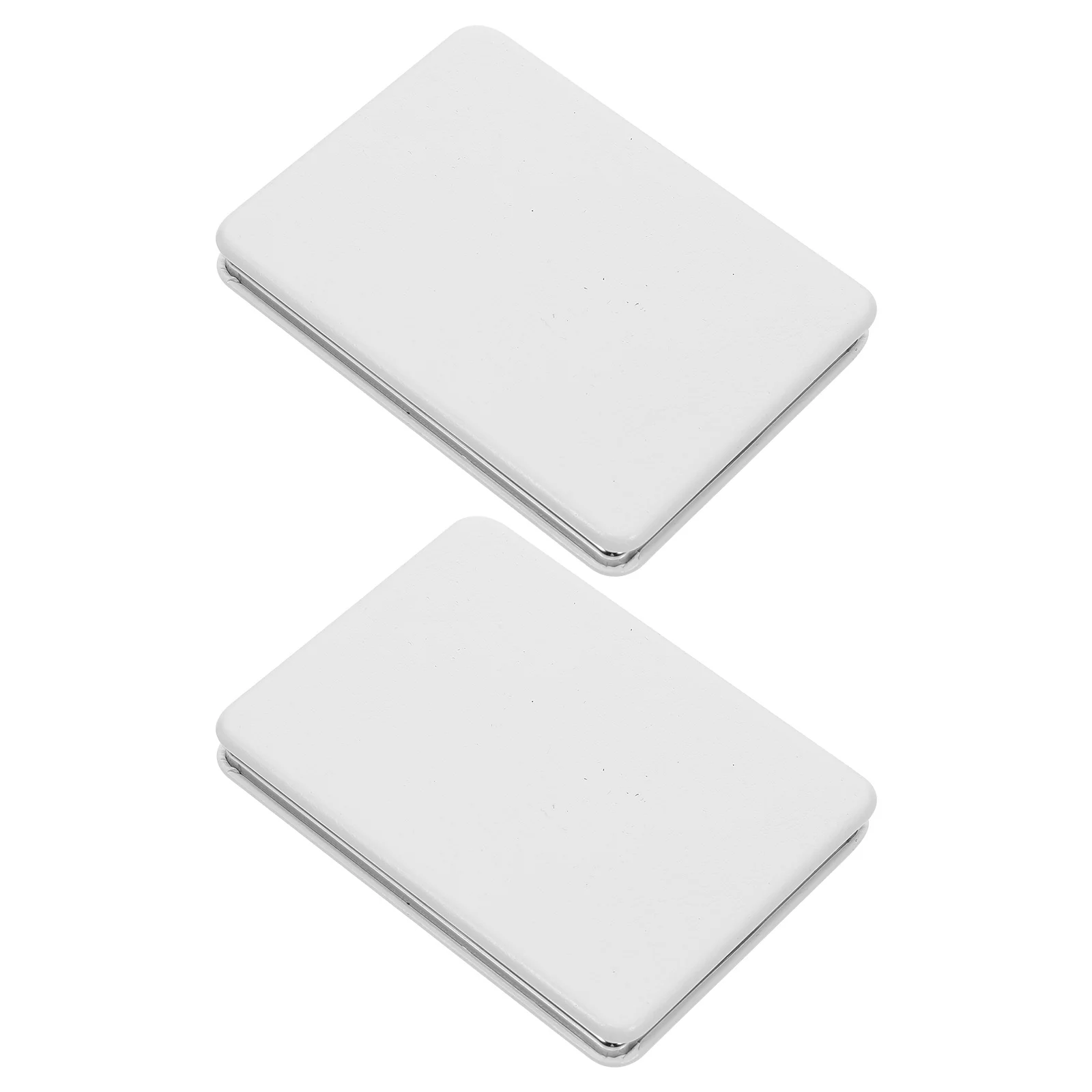 2Pcs Sleek Cover Foldable Makeup Mirror Compact Double-Sided Travel Purse Accessory Cover Mirrors