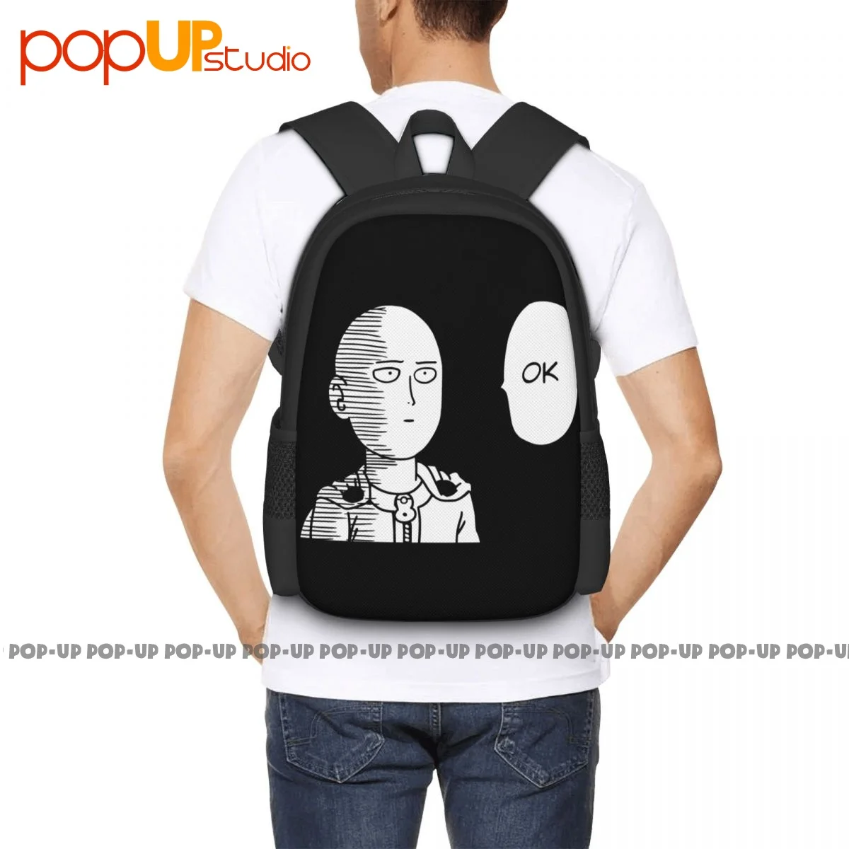 Ok One Punch Man Strongest Hero No Hair Saitama Backpack Large Capacity Hot Shoe Bag 3d Printing Large Capacity