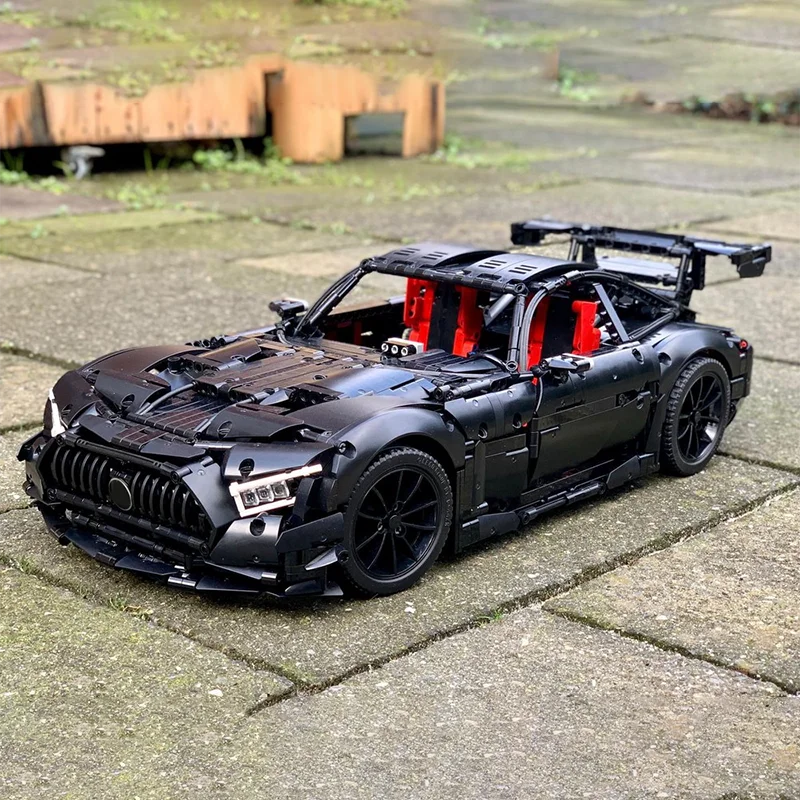 [2660 قطعة] مجموعة MOC المخصصة – سلسلة Mercedessas-AMG GT R Black، إصدار JamesJT MOC المعدل