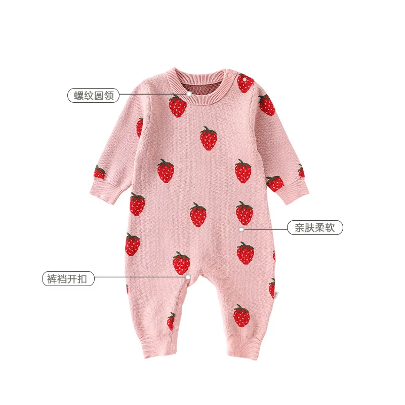 الزي الخريفي للأطفال البنات محبوك نيسيي القطن الخالص فئة أ رومبير دعوى ملابس الطفل للزحف وفي الهواء الطلق