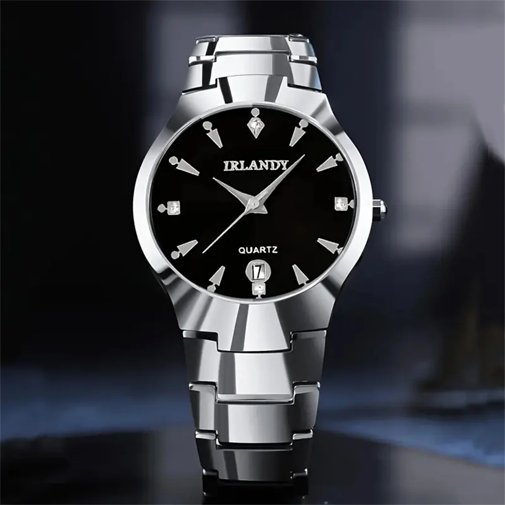 2 pieces elegant quartz couple watch set, classic British style, fashionable business watch for men and women, round alloy case,