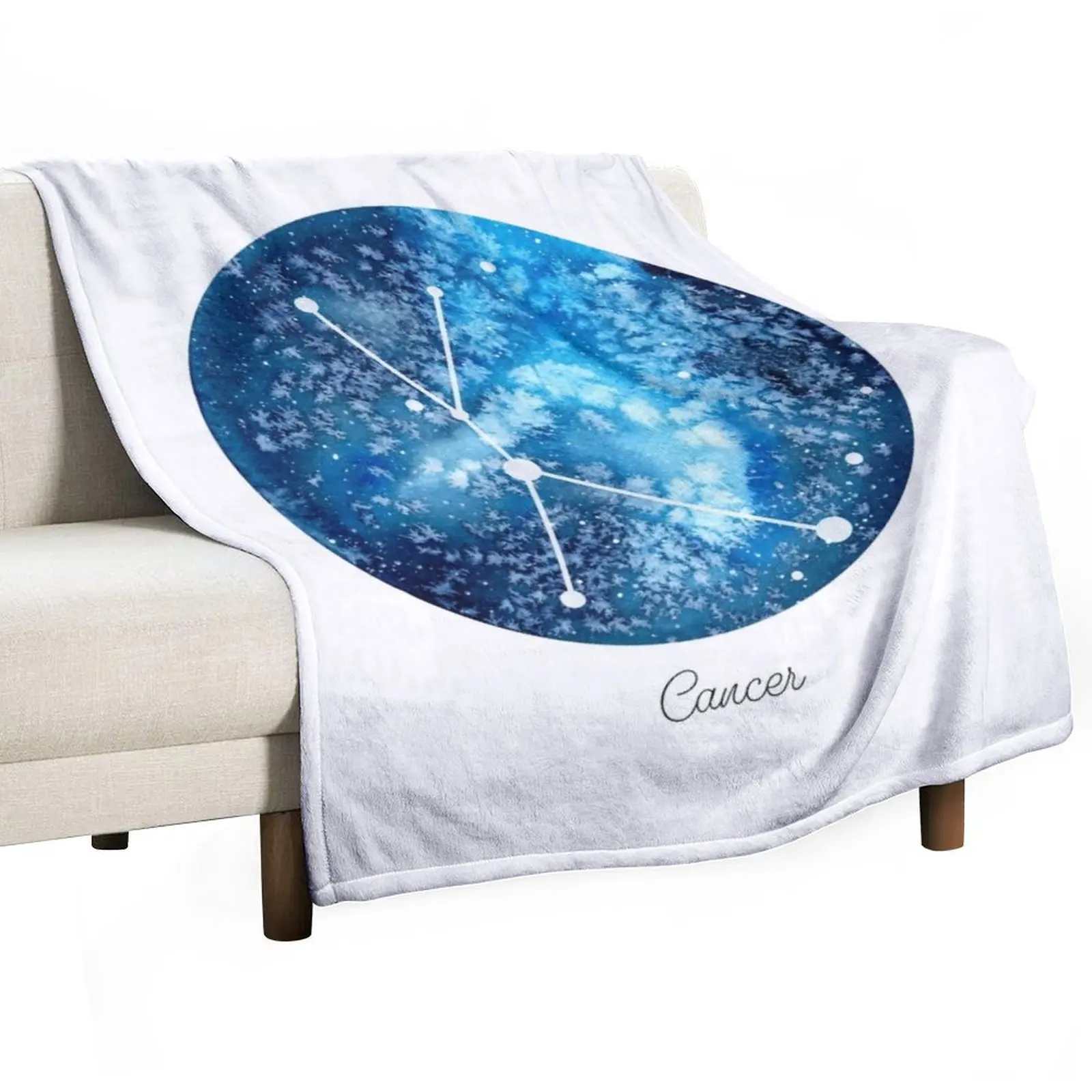 Cancer Constellation | Star Sign | Watercolor Throw Blanket Vintage Plaid Blankets