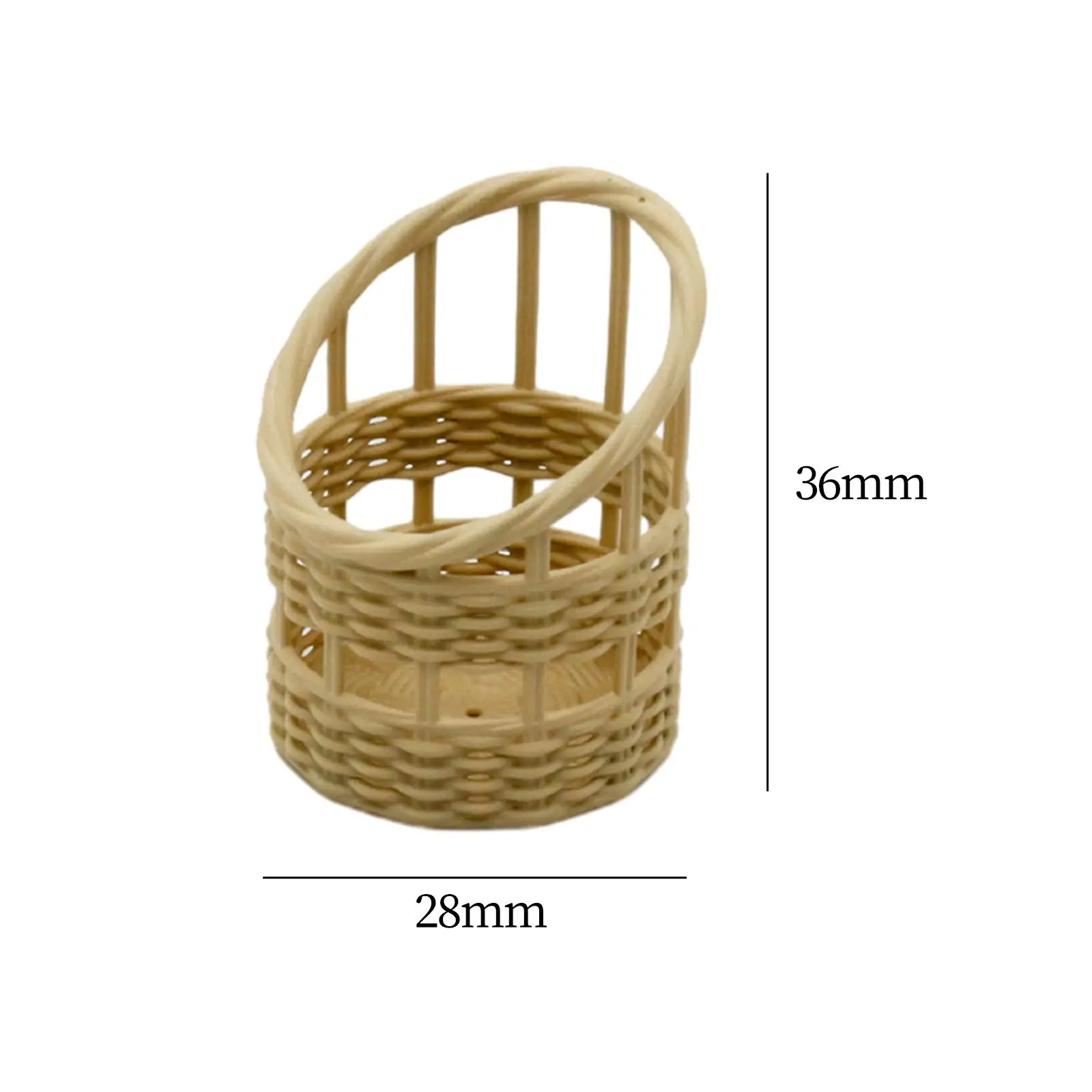 Dollhouse Woven Basket Model 1/6 1/8 Miniature Storage Basket Micro Landscape Decor Dollhouse Accessories for Boys Children