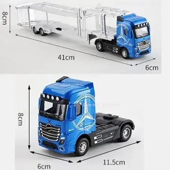 1:50 Grande modello di camion in lega pressofusa, modello di auto, giocattolo, contenitore, tirare indietro, suono e luce, veicoli di trasporto, modello di giocattoli per regali per ragazzi 10 best sales camion pressofusi - №1