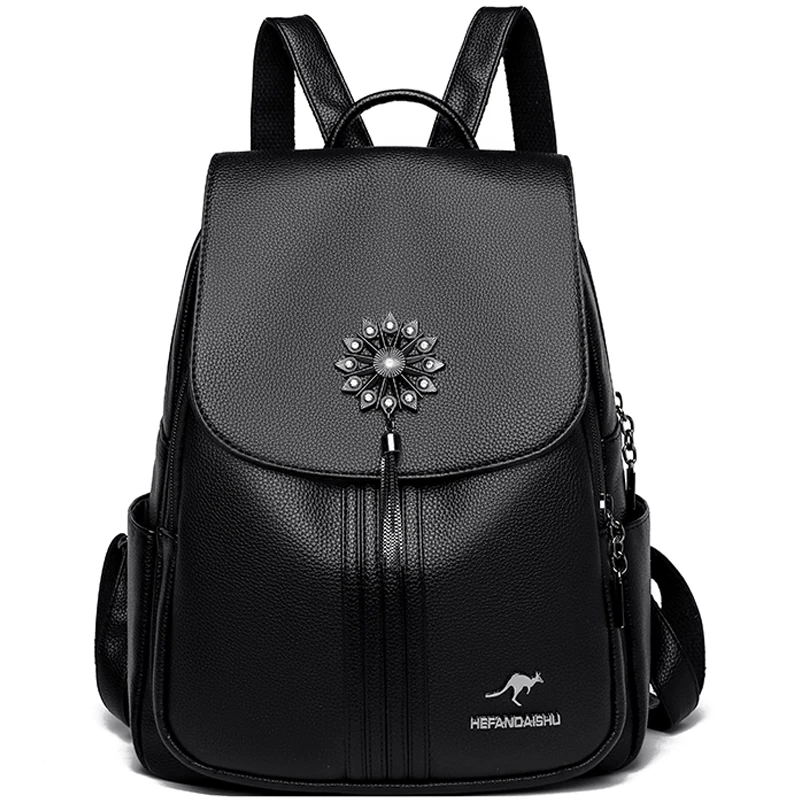 High Quality PU Leather Backpacks Girl Luxury Designer Knapsack High Quality Women Backpack Large Capacity Travel SchoolBag Sac