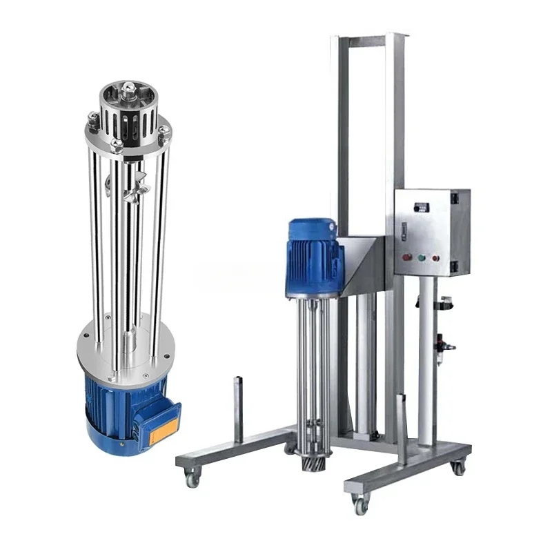 Stainless Steel Cosmetics High Shear Pneumatic Lifting Homogenizer High Shear Emulsifier Mixer