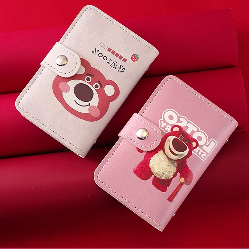 Anti-Theft ID Credit Card Holder Cute Red Bear Women's 20 Bits Cards PU Leather Pocket Case Purse Wallet For Women Men