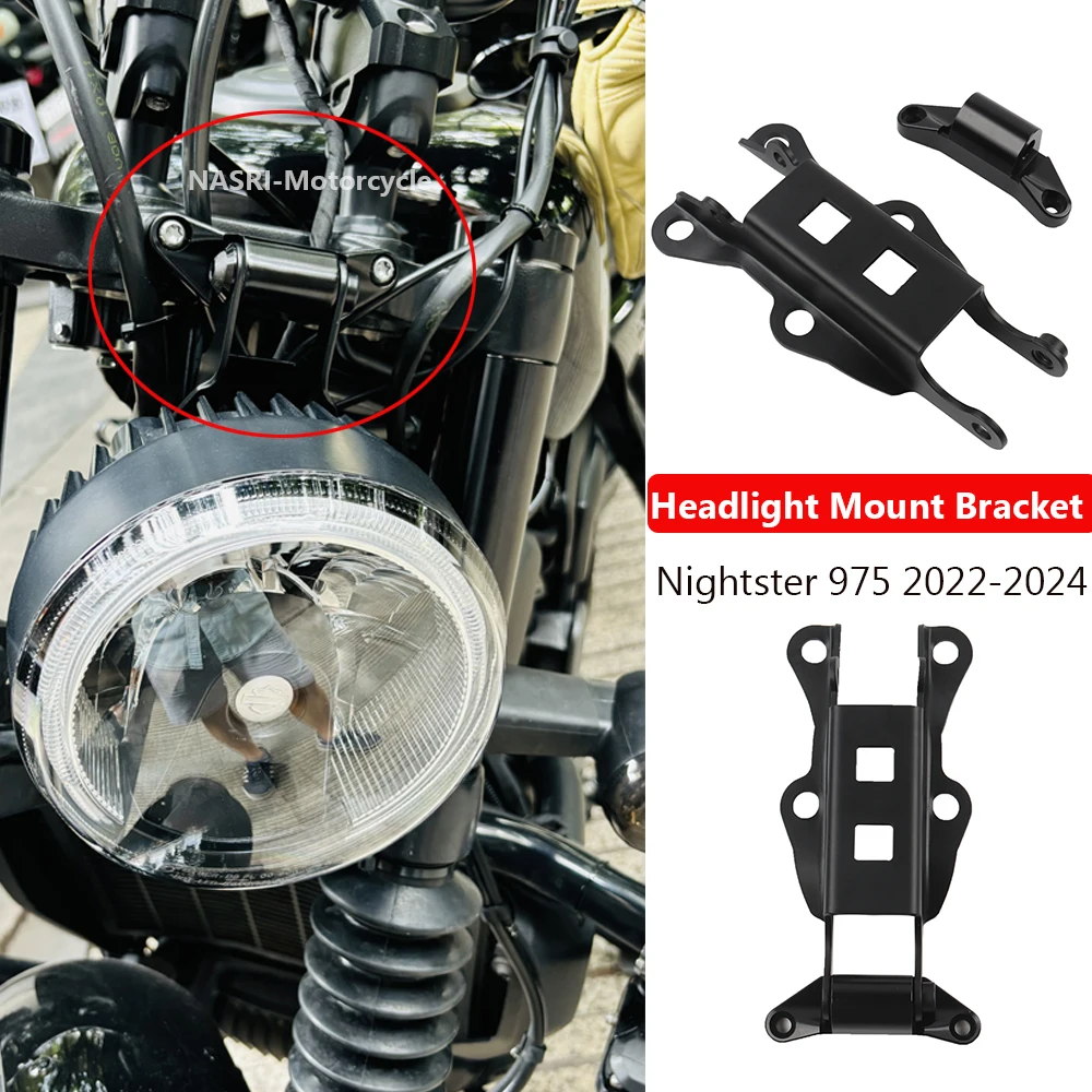 

Аксессуары для мотоциклов, монтажный кронштейн для фар, комплект держателей для фар, черный для Harley Nightster 975 RH975S 2022 2023 2024