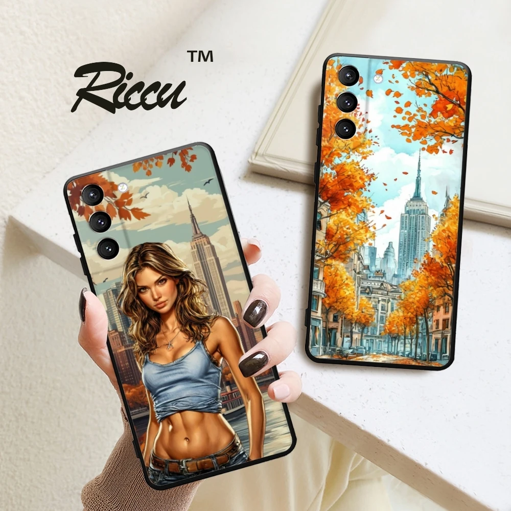 Luxury design VIP New York Central Park Phone Case For Samsung Galaxy S26 Ultra S25 FE S24 S23 Plus Edge Black TUP Phone Case