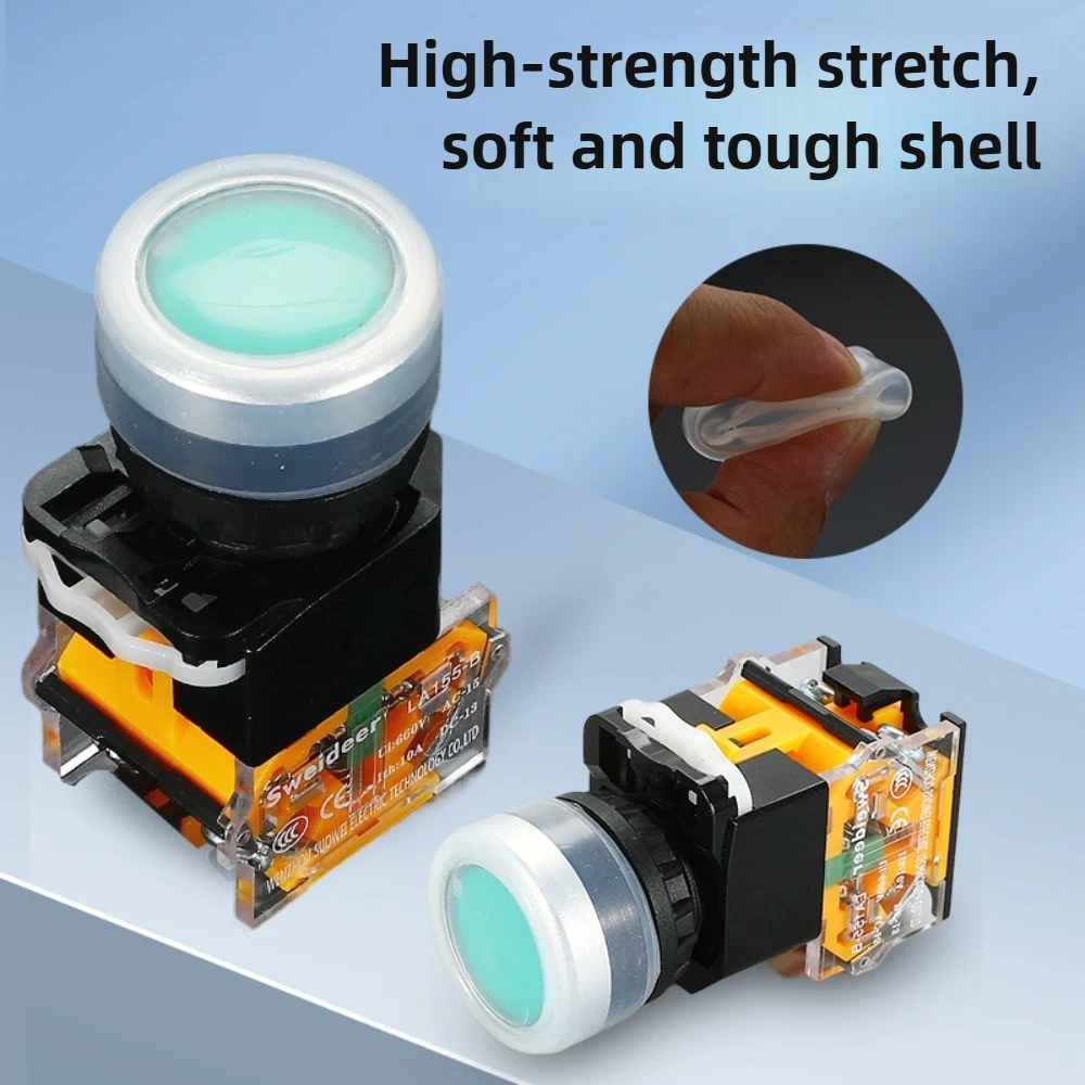 Button Waterproof Cap Rubber Dust Cover 22mm Switch Protective Cover 16 Round Double Position Button Silicone Cover