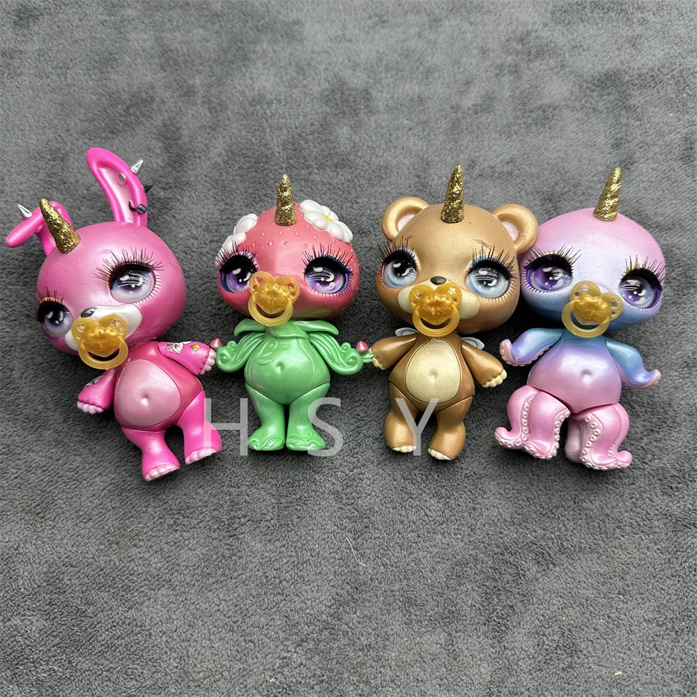 Original 11cm-13cm Rainbow Unicorn Doll Little Monster Mud Doll Children\'s Game House Toy Set Gift