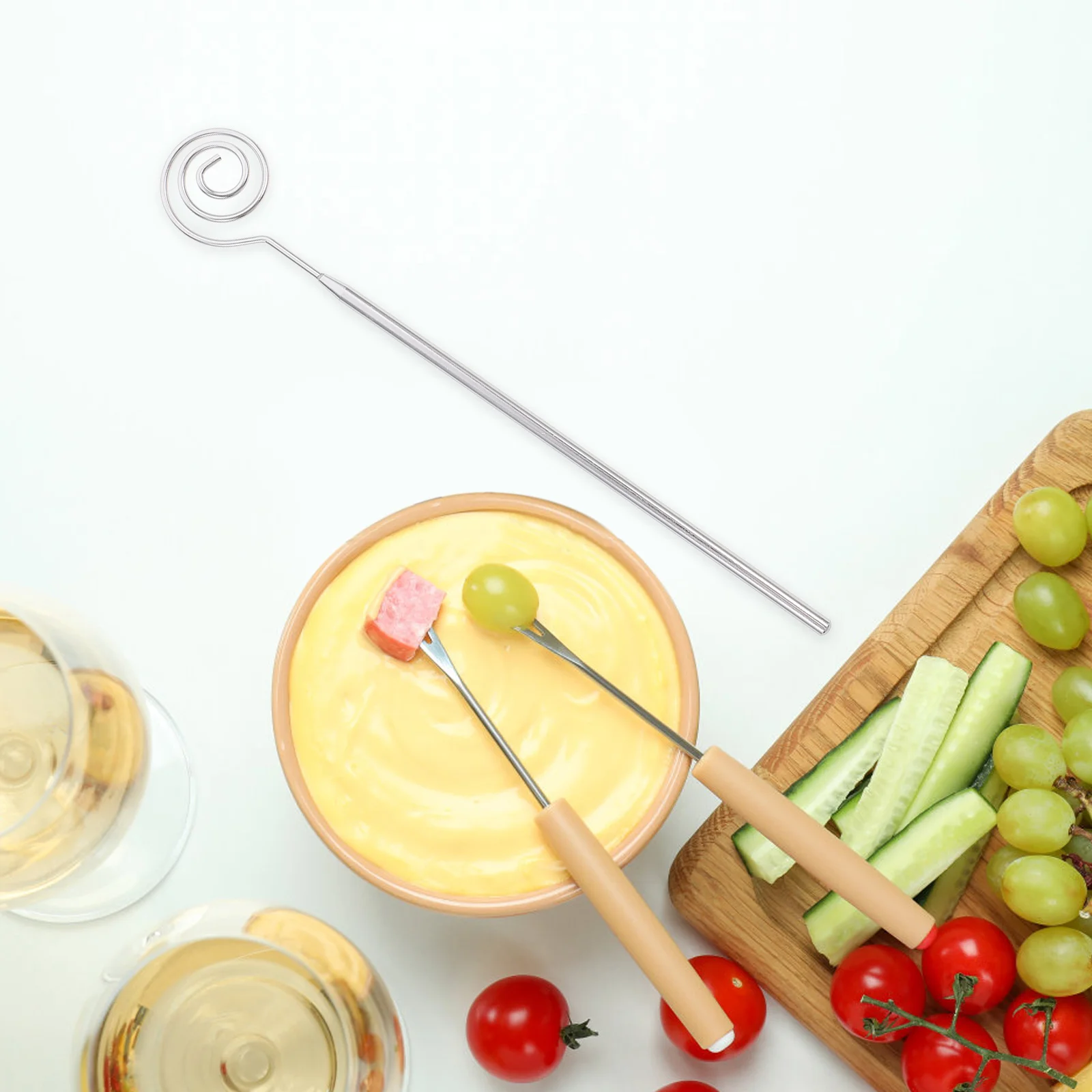 

1 set 1 Set Stainless Steel Hot Pot Forks Dipping Tool For Cheese Chocolate Fondue Bbq Baking Kitchen Gadgets Dishwasher Safe