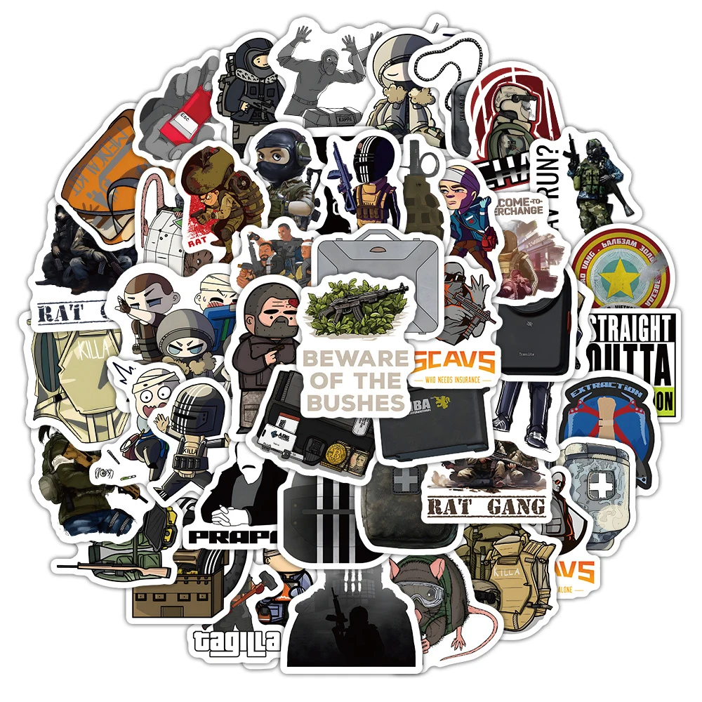 10/30/50/100 Stück Klassische Spiel-Aufkleber Escape From Tarkov Coole Cartoon-Graffiti-Aufkleber für Skateboard, Handy, Gitarre, Wasserdichte Aufkleber