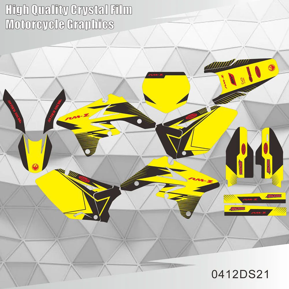 For SUZUKI RMZ 250 2007 2008 2009 Graphics Decals Stickers Motorcycle Background Custom Number Name