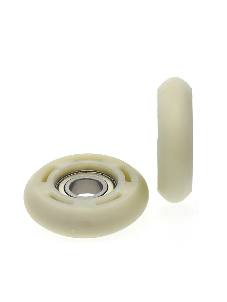 1 Buah 15X58X16Mm 6002 Bantalan Rol Nilon PA66 Dibungkus Plastik Katrol Panduan Rol Bulat Busur R7 Roda Bergulir