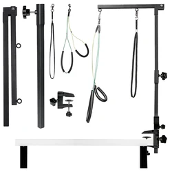 Dog Shower Stand Stainless Steel Trimming Pet Grooming Stand Height Adjustable Pet Foldable Grooming Bracket with Restraint Rope