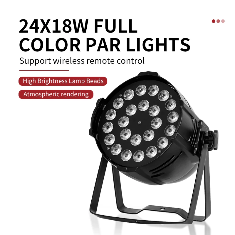 RGBW/24x18w 6 in1 RGBWA UV  Led Par Light DMX 512 Wash Stage Light DJ Aluminum Alloy Strobe