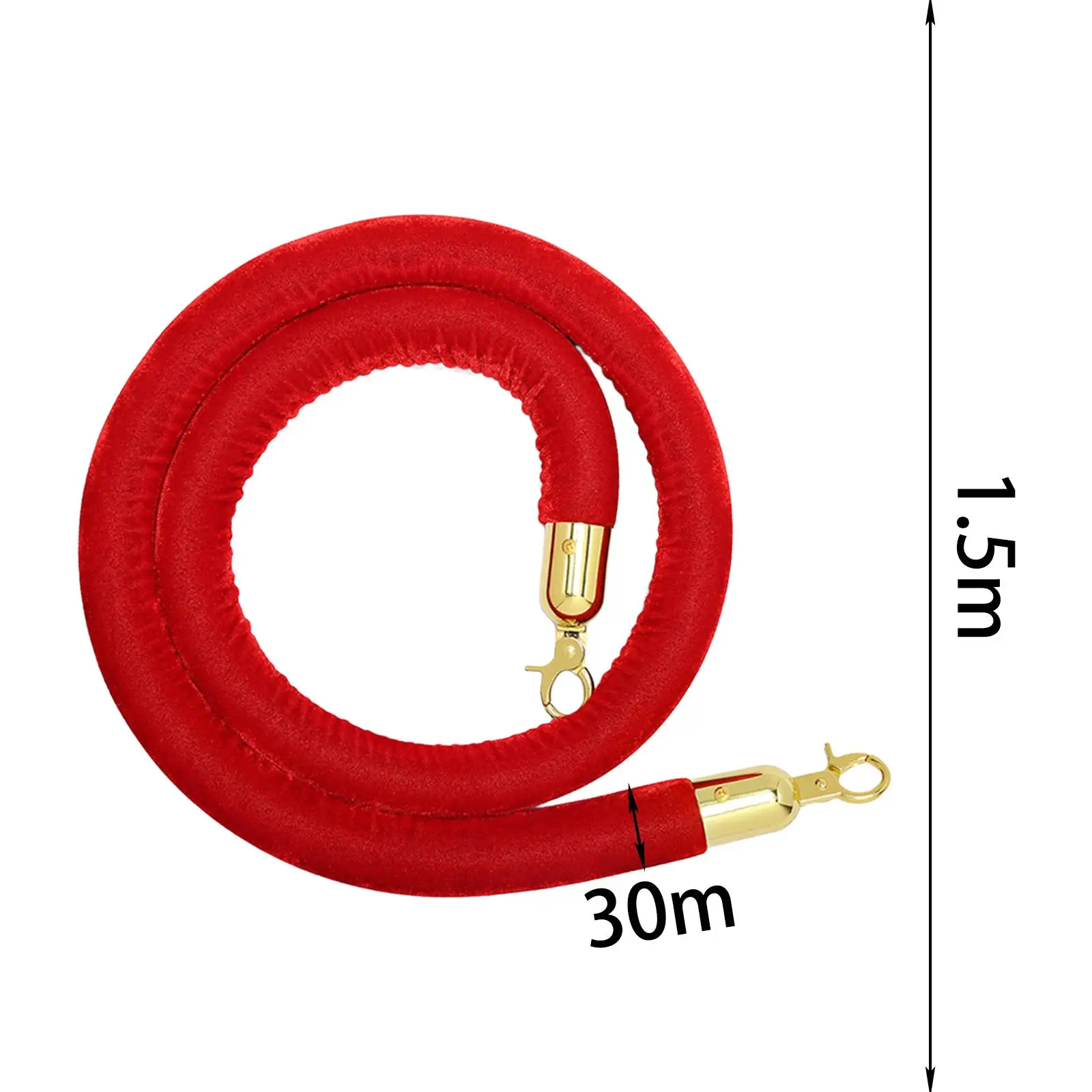 Queue Rope 4.9ft Velvet 1Piece Rope Velvet Queue Line Rope for