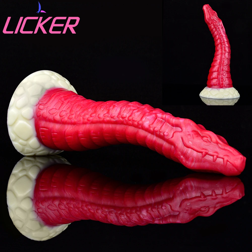 

LICKER Long Vaginal Massage Sex Products Fantasy Animal Dragon Dildo With Sucker G-point Stimulation Penis Masturbator For Women