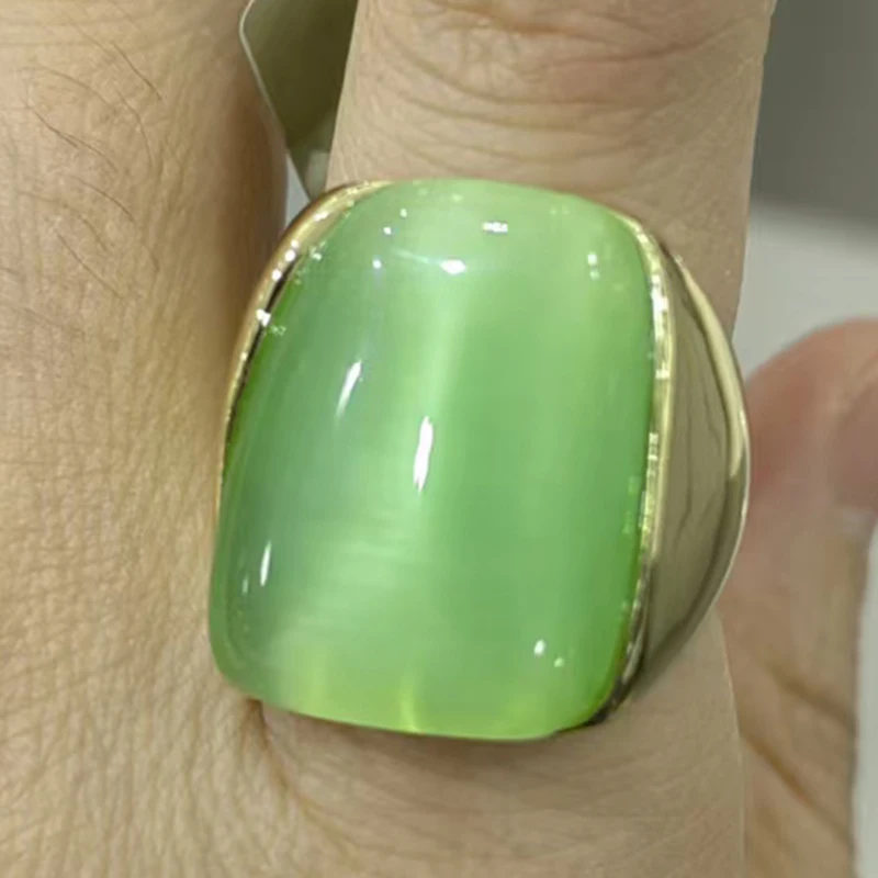 YULAILI New 2025 Design Ring Shape Gold Color Size 8 9 10 Rings For Women Korean Fashion Jewelry Party Luxury Accessory Hot Sell