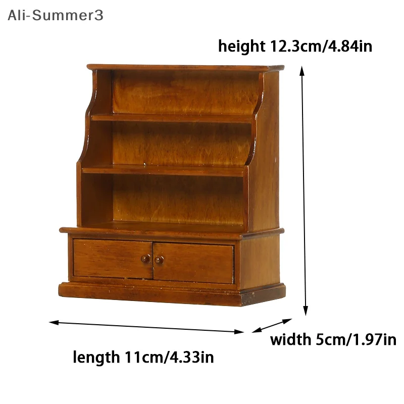 1/12 ドールハウス収納キャビネットロッカーディスプレイキャビネットドールハウスリビングルーム書斎装飾ドールハウス家具アクセサリー