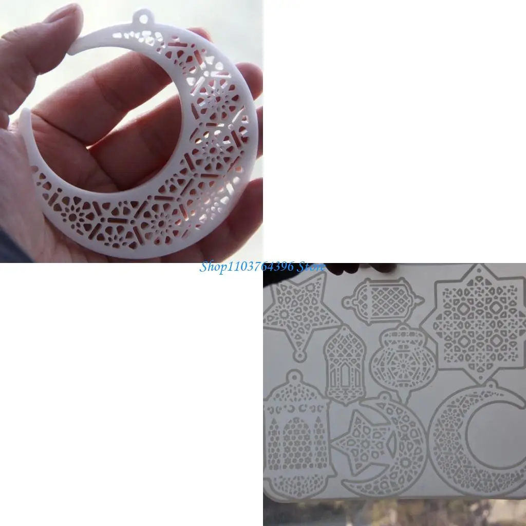 

Силиконовая форма для украшения дома, форма для детализированных подвесок в виде луны и звезды, идеально подходит для домашнего