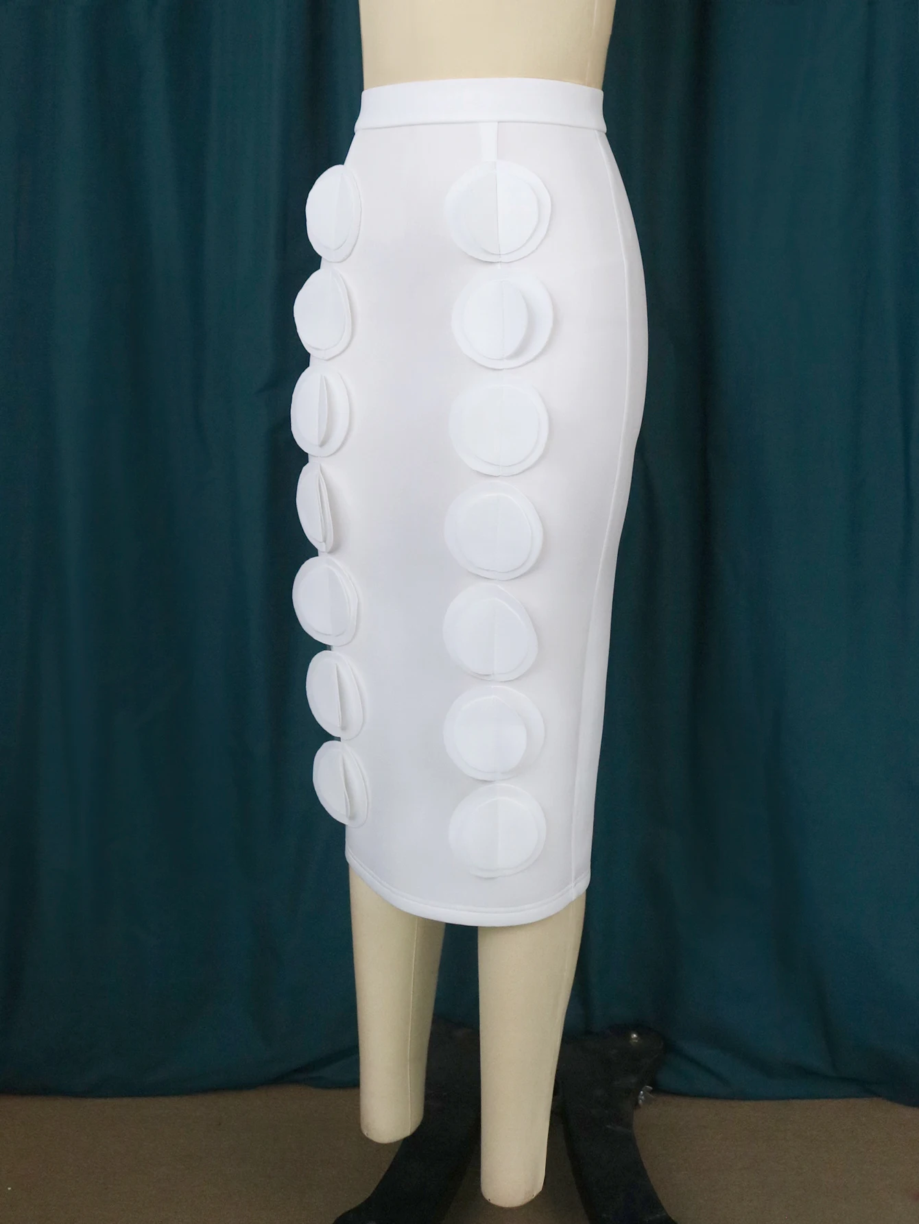 Saia Midi de cintura alta feminina, saia branca, pacote quadril, noite, festa de aniversário, evento, festa, plus size, 4XL, 2023