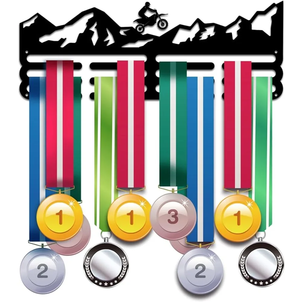 

Medal Holder Display Mountain Bike Award Ribbon Hanger 3 Lines Gymnastics Sport Award Rack Motorcycle Wall Mount Iron Frame