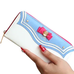 Portafoglio donna New Fashion Bow Sailor Moon Women Long Change Purse Bow portafoglio pochette porta carte borse femminili Carteira Feminina