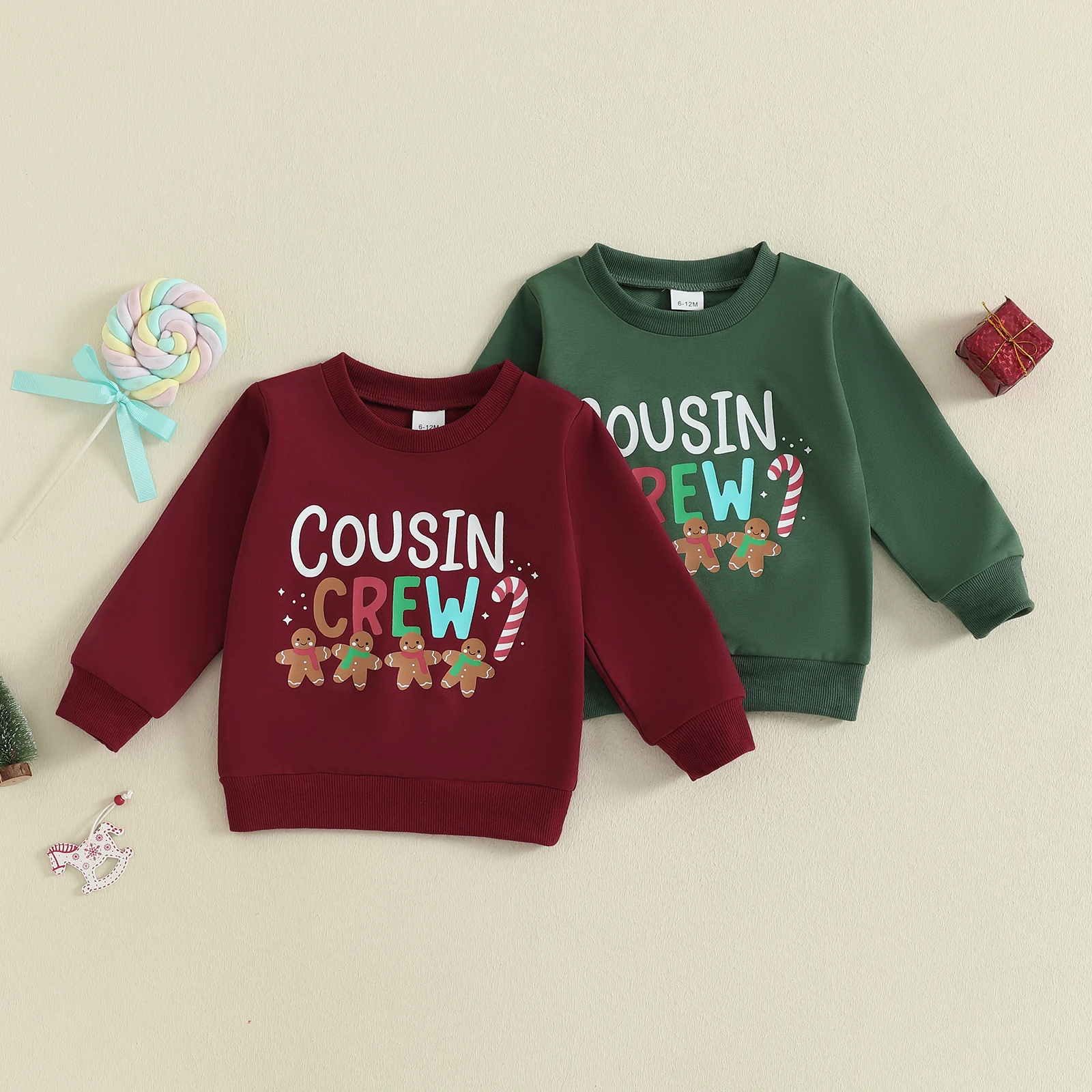 

Toddler Boys Girls Autumn Sweatshirt Fashion Letter Gingerbread Men Print Long Sleeve Crew Neck Pullover Baby Clothes