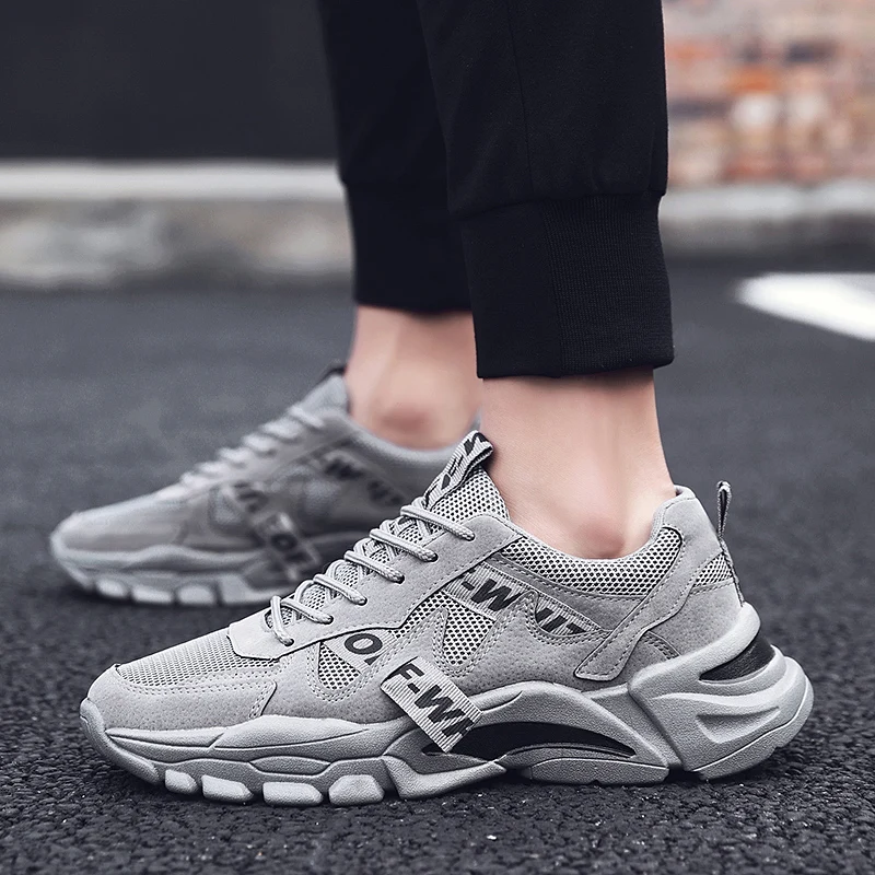 

Cheap Men Sports Shoes Summer Breathable Vulcanized Shoes Men's Mesh Sneakers Lightweight Non-Slip Men's Casual Walking Sneakers